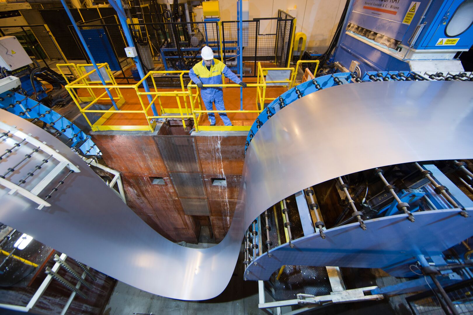 View of a sheet of steel at the Profiling Centre, Steelpark, Wednesfield